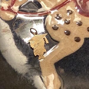 14k gold Graduation Owl Charm